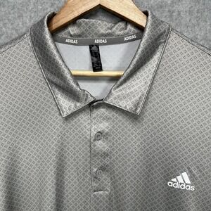 Adidas Golf Men's Gray Polo Dot Print Shirt UPF 50 Size XXL
